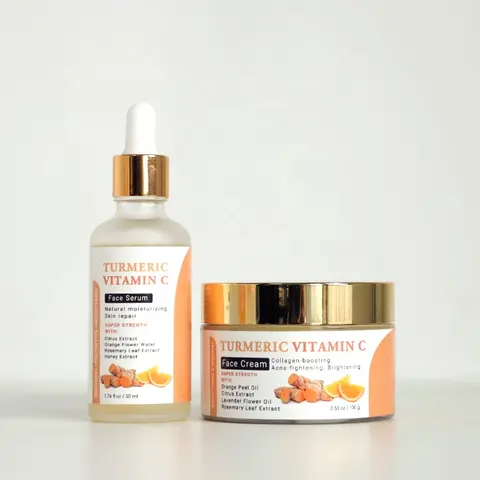 Hot Selling Acne Treatment Vitamin C Brightening Lightening Turmeric Skin Care Set