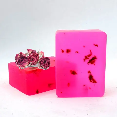 best skin whitening dry flower rose essential oil soap bar lightening hydrating handmade soap for face and body