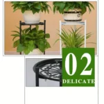 1 Pack, 2-Tiered Tall Plant Stand Metal Plant ShelfSupports Rack For Indoor Outdoor Home Decoration - Image 3