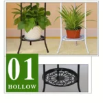 1 Pack, 2-Tiered Tall Plant Stand Metal Plant ShelfSupports Rack For Indoor Outdoor Home Decoration - Image 6