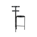Black Metal 3 Tier Plant Stand Indoor Outdoor Flower Display Storage Rack Collapsible Design Durable Iron Construction Elegant - Image 4