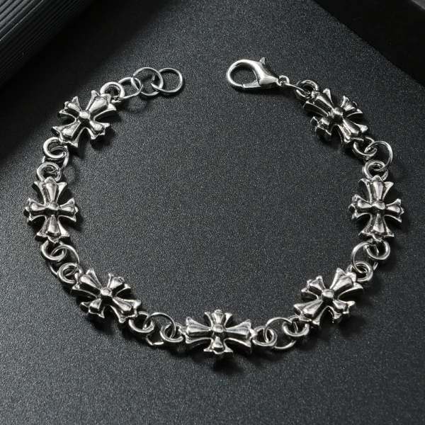 Gothic Cross Bracelet For Men Women Vintage Floral Pattern Hip Hop Rock European American Trends Party Birthday Holiday Gift