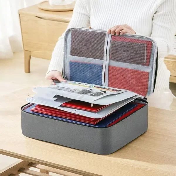 1pc Waterproof Document Storage Bag with Lock - Large Capacity for Office, Business, and Home - Organize Certificates, Passports