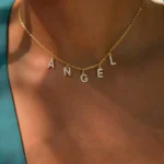 Personalized Initial Name Necklace Stainless Steel Women Alpahbet Letter Pendant ,Initial Collar Statement Charms Gift