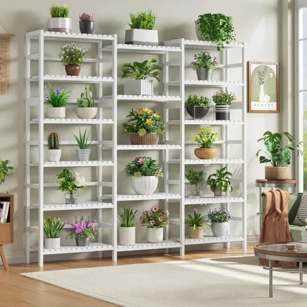 Triple Wide 6-Tier Bookshelf and Bookcase,Large Freestanding Book Shelf with 17 Open Display Shelves, Tall Bookshelf