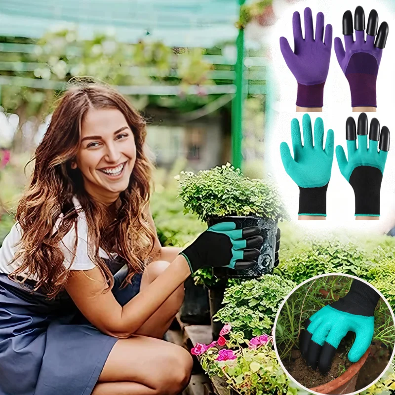 kf-Se18cdd211039479a9d6595e056e1d874J Gardening Gloves with Claws Tools Waterproof Anti-Puncture Anti-Slip for Digging Planting Weeding Durable Dirt Work - Image 1