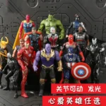 17 Cm Children Toys Marvel Anime Figures Spiderman Hulk Action Figure Iron Man Cartoon Kids Toy Christmas Gift Glow Doll Hobbies - Image 2
